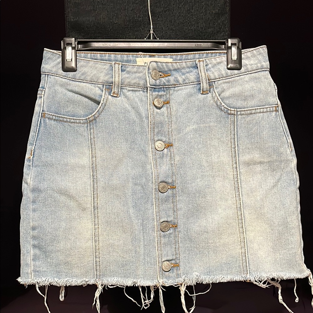 PACSUN Denim Button-Front Skirt